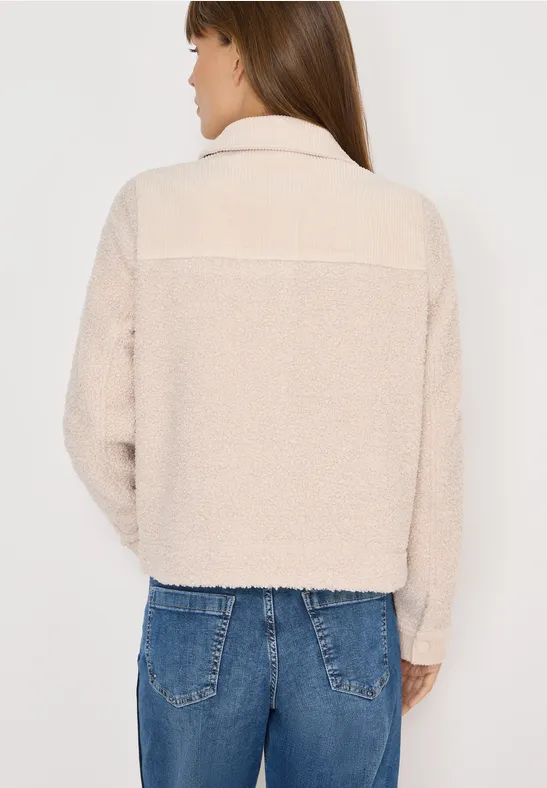 Teddy-Jacke mit Corddetails teddy vanilla white