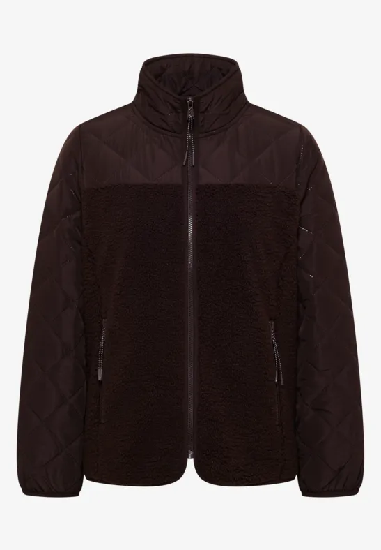 Teddy-Jacke mit Steppdetails tartufo brown