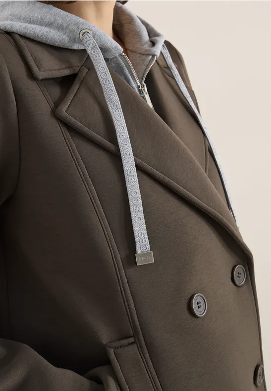 Trench-coat court mocha taupe