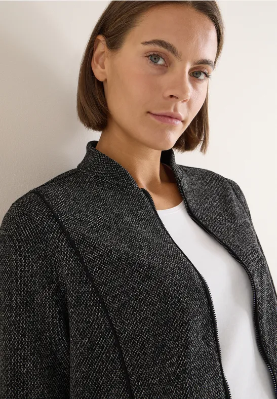 Blouson mit Elastiksaum Black