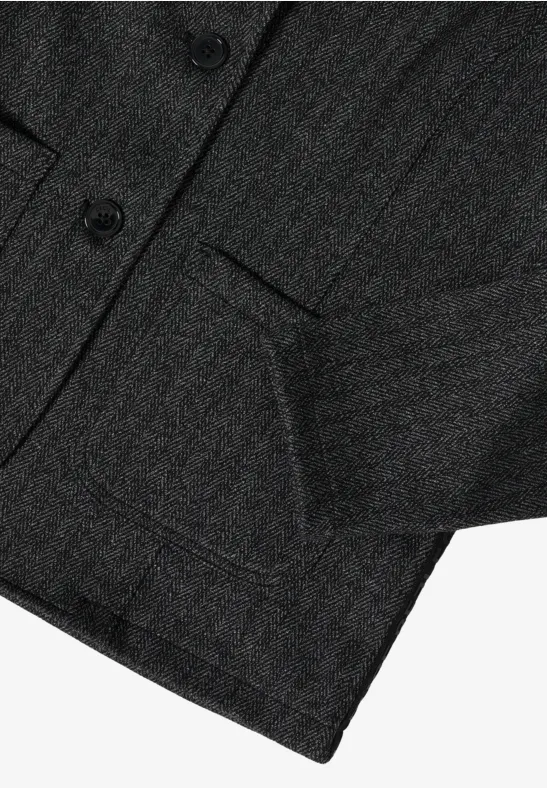 Herringbone Blazer Black