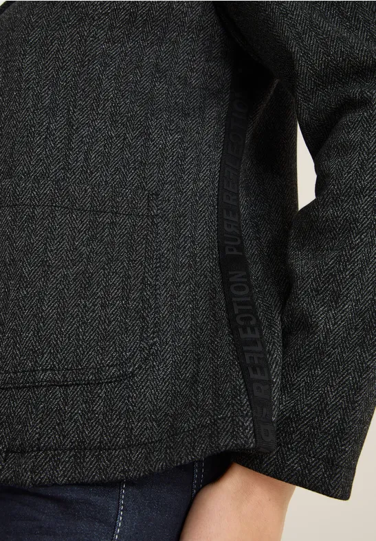 Herringbone Blazer Black
