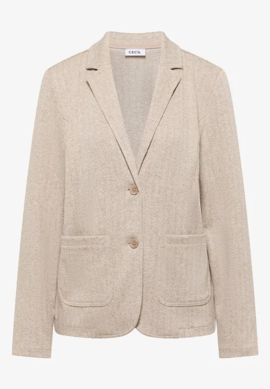 Herringbone Blazer creamy white