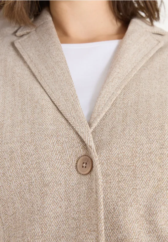 Herringbone Blazer creamy white