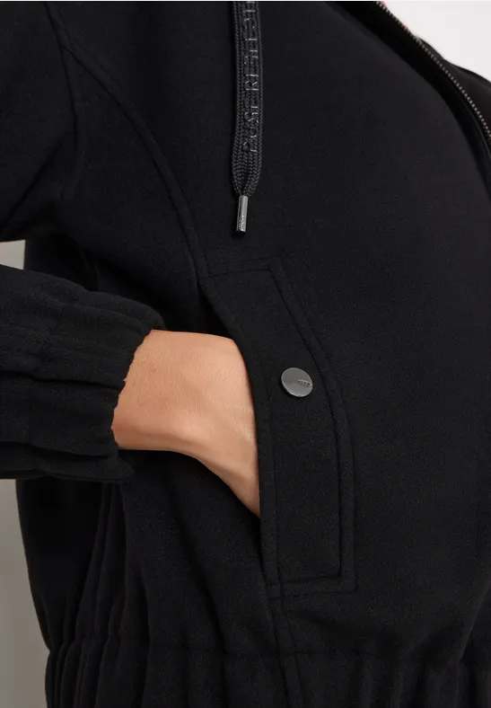Hoodie Blouson in Wolloptik Black