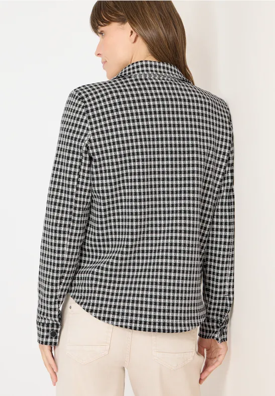 Jacquard geruite binnenjas Black