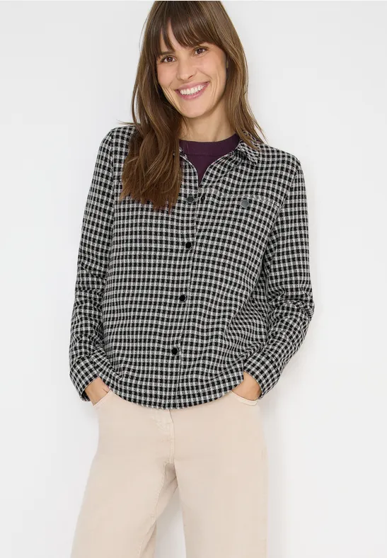 Jacquard geruite binnenjas Black