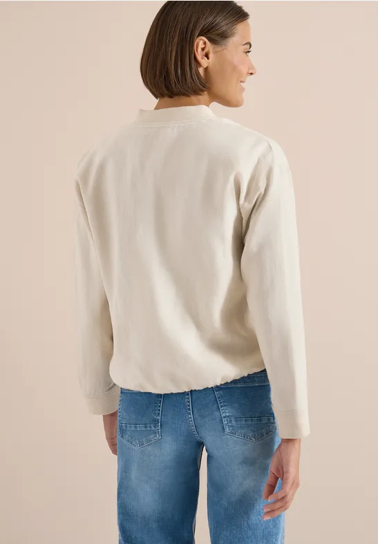 Blouson aus Leinen mit Zipper macadamia beige