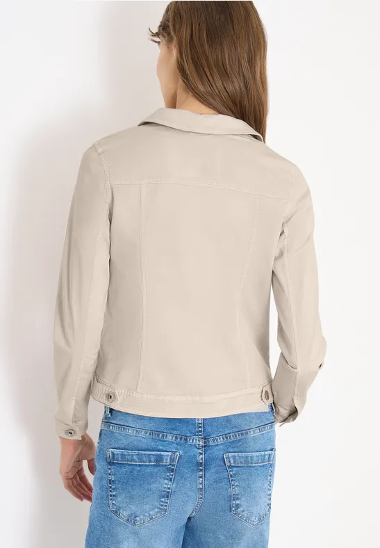 Veste en jean avec poches poitrine et boutons dust beige