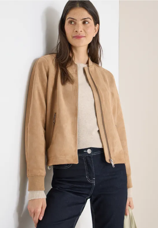 Blouson in effen kleur golden camel