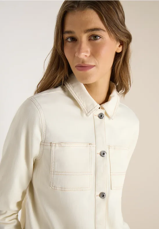 Kurze Jacke pearl beige