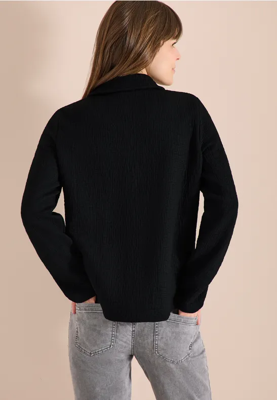 Overhemd met borstzakken en structuur Black