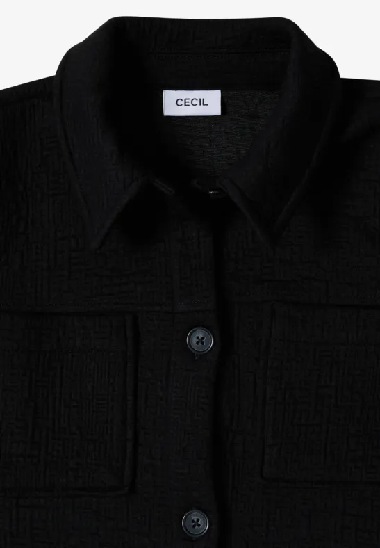 Overhemd met borstzakken en structuur Black