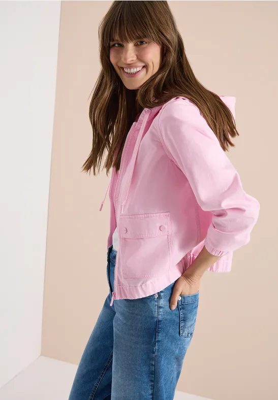 Jacke mit Kapuze und Elastikbund light blush rose