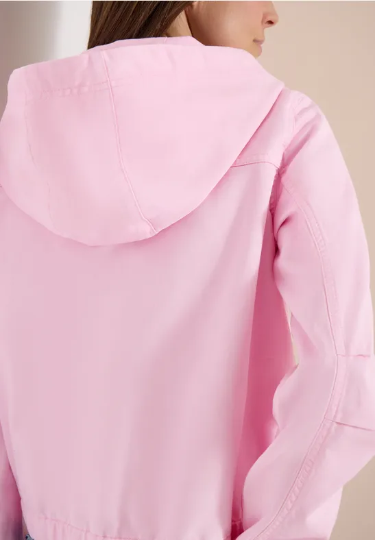 Jacke mit Kapuze und Elastikbund light blush rose
