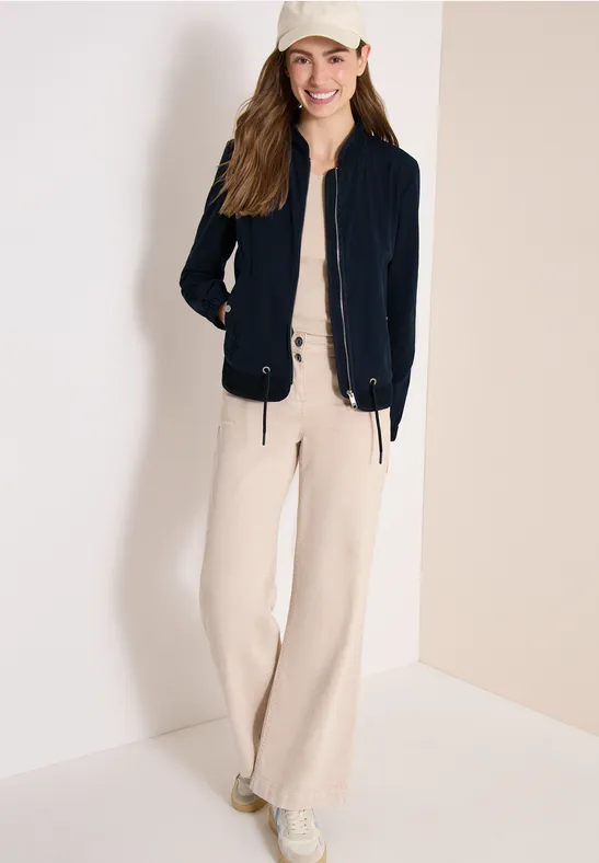 Blouson met trekkoord en mesh details universal blue