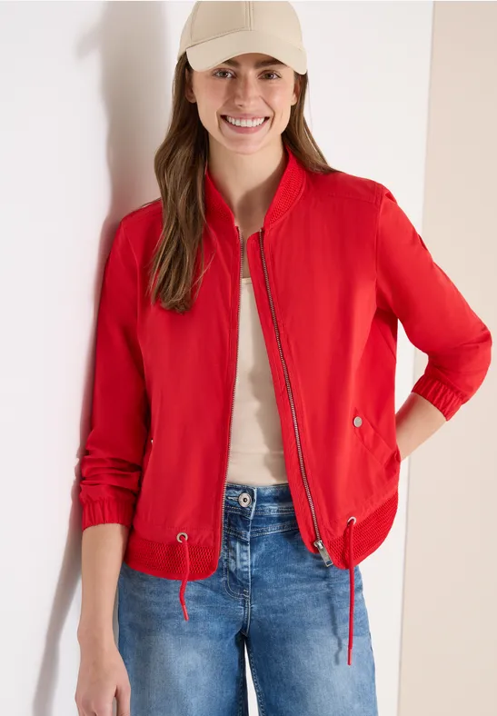 Blouson met trekkoord en mesh details glazed apple red