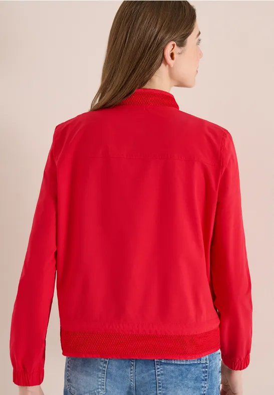 Blouson met trekkoord en mesh details glazed apple red