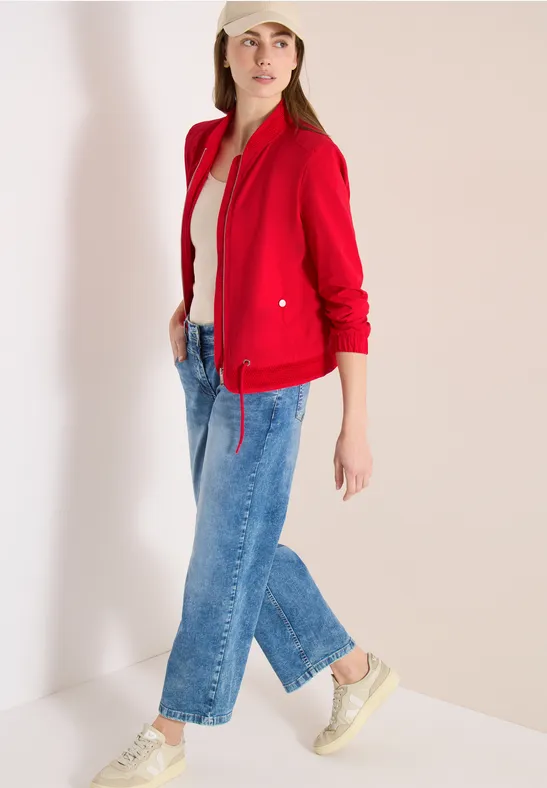 Blouson met trekkoord en mesh details glazed apple red