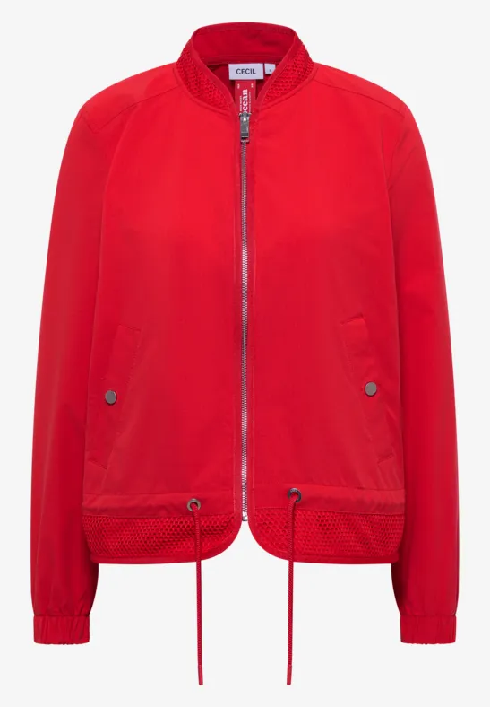 Blouson met trekkoord en mesh details glazed apple red