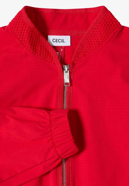 Blouson met trekkoord en mesh details glazed apple red