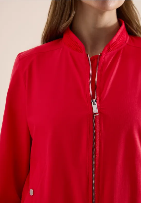 Blouson met trekkoord en mesh details glazed apple red