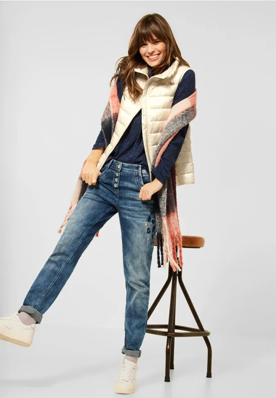 Gewatteerde outdoor vest tofu white