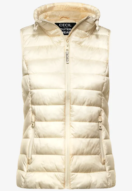 Gewatteerde outdoor vest tofu white