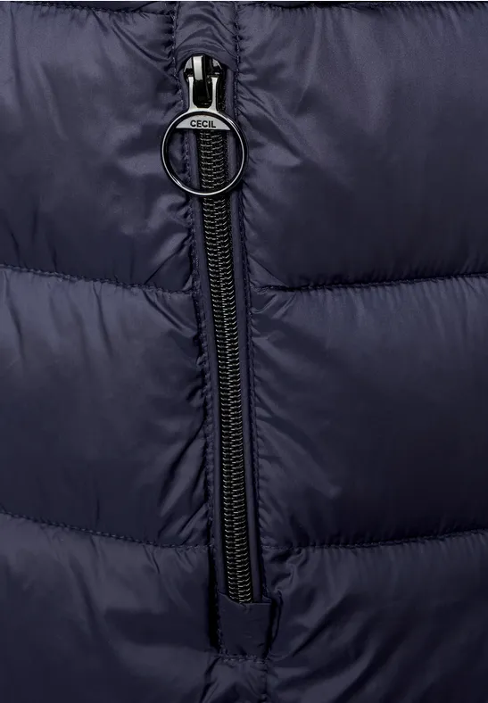 Lange gewatteerde bodywarmer deep blue