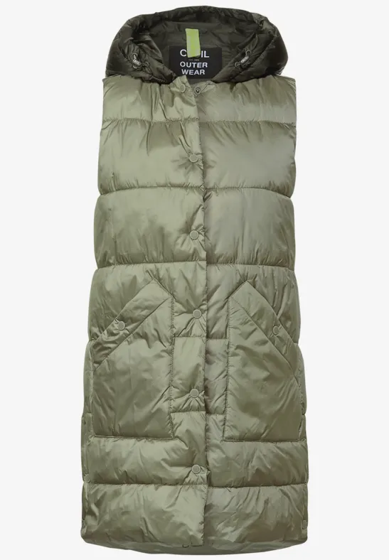 Colourblock Longweste olive oil green