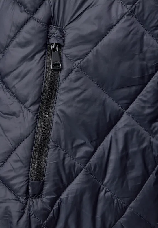 Gewatteerde bodywarmer met capuchon navy blue