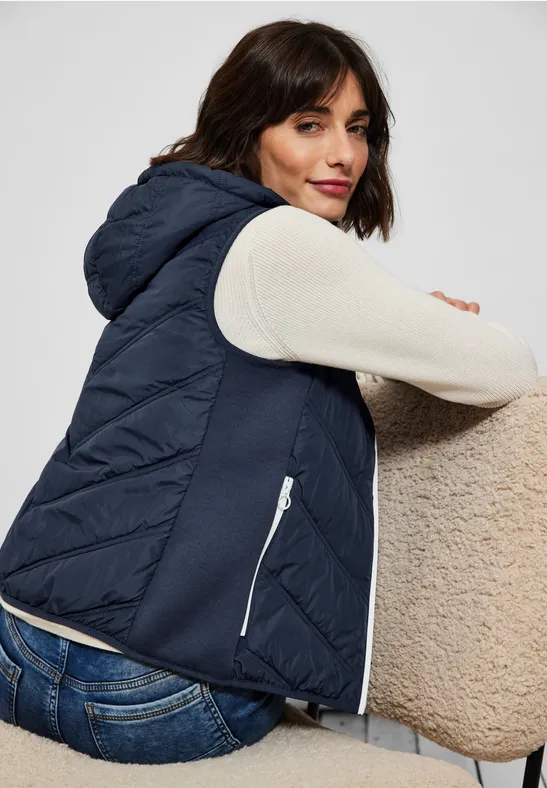 Gilet dans un mélange de matières navy blue
