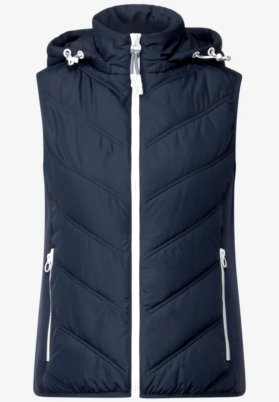 Gilet dans un mélange de matières navy blue
