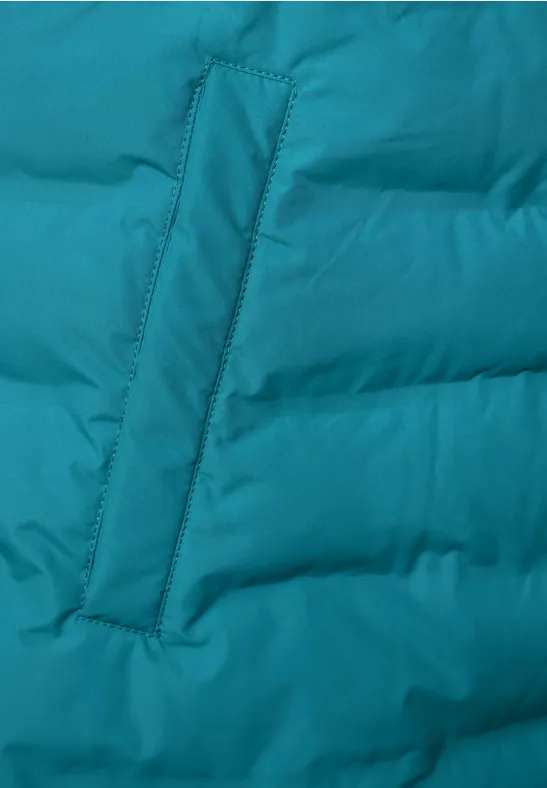 Gilet long matelassé dark aqua blue