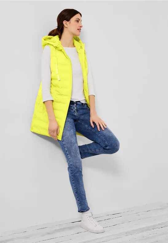 Longweste mit Kapuze just yellow