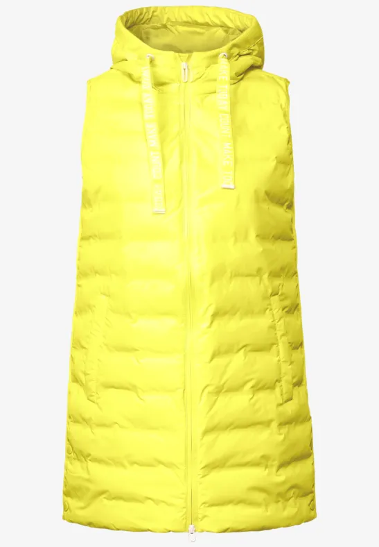 Longweste mit Kapuze just yellow