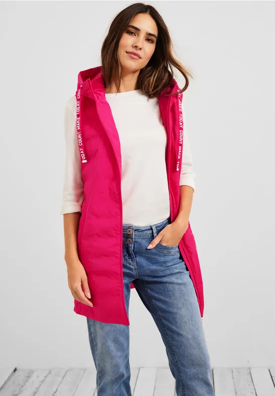 Longweste mit Kapuze dragonfruit pink