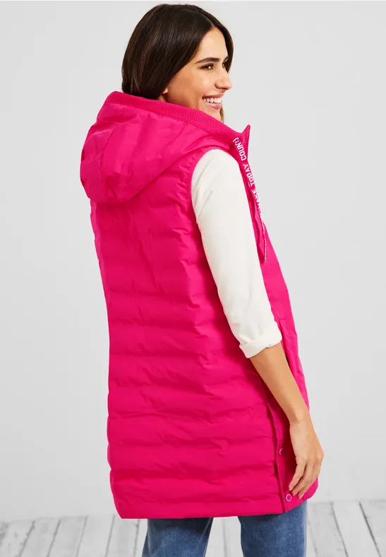 Longweste mit Kapuze dragonfruit pink