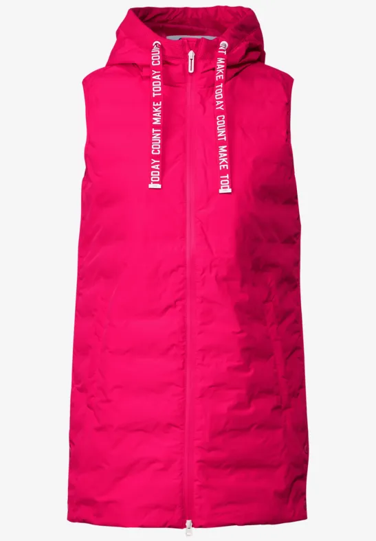 Longweste mit Kapuze dragonfruit pink