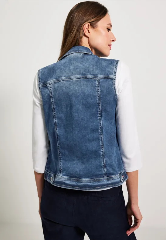Mittelblaue Jeansweste mid blue wash