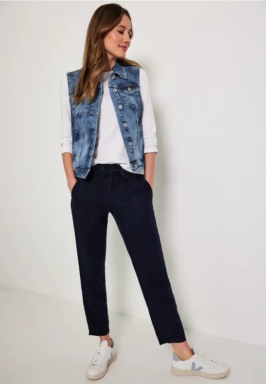 Mittelblaue Jeansweste mid blue wash