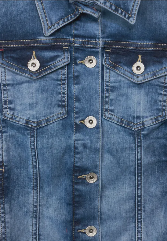 Mittelblaue Jeansweste mid blue wash