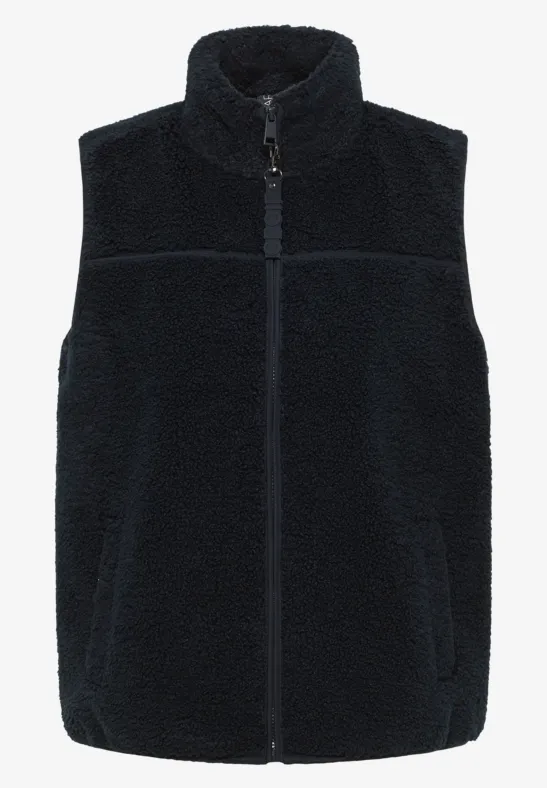 Kort teddy vest dark navy blue