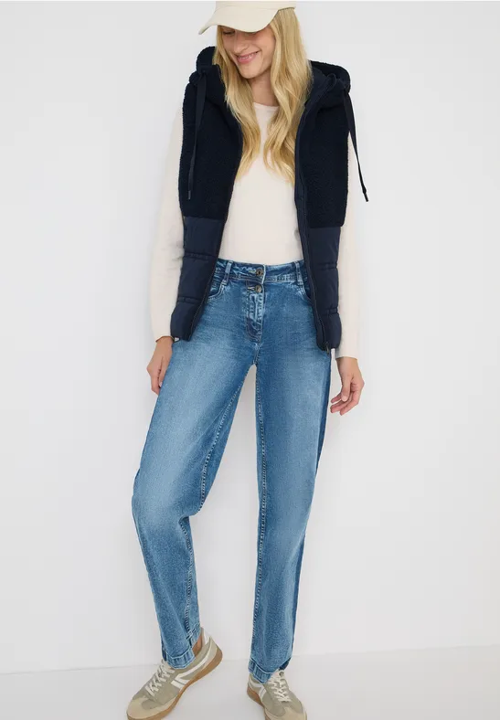 Weste mit Strukturmix dark navy blue
