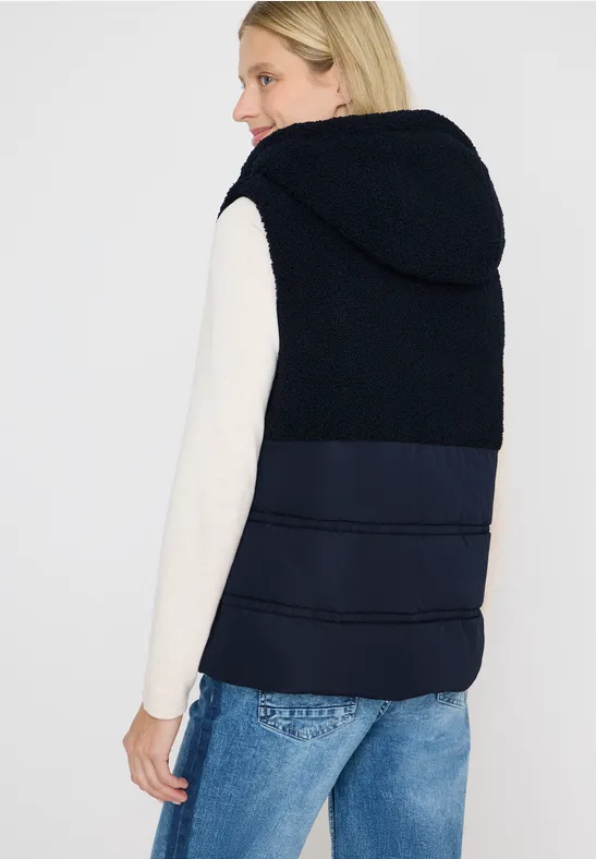 Weste mit Strukturmix dark navy blue