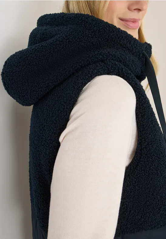 Weste mit Strukturmix dark navy blue