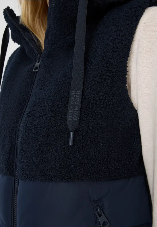 Weste mit Strukturmix dark navy blue