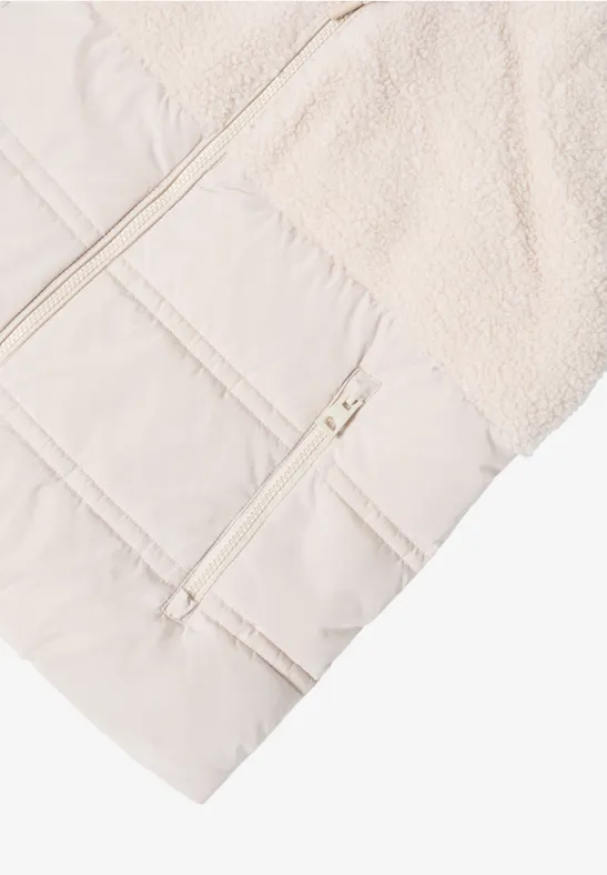 Weste mit Strukturmix teddy vanilla white