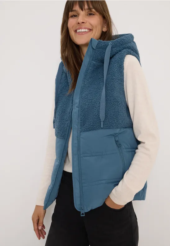 Weste mit Strukturmix moonstone blue
