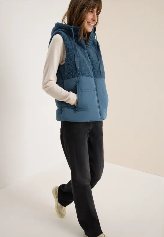 Weste mit Strukturmix moonstone blue